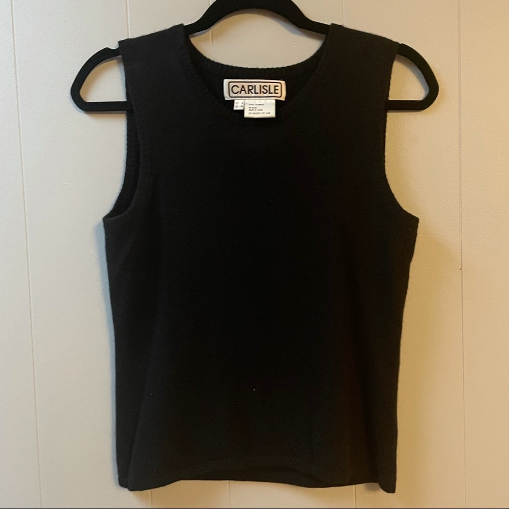Carlisle 100% cashmere sweater vest - black